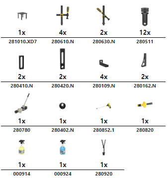1x 281010.XD7 4x 280610.N 2x 280630.N 12x 280511 2x 280410.N 2x 280420.N 4x 280109.N 2x 280162.N 1x 280780 1x 280402.N 1x 280852.1 1x 280820 1x 000914 1x 000924 1x 280920