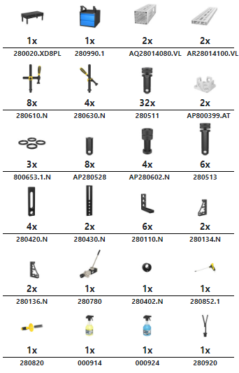 1x 280020.XD8PL 1x 280990.1 2x AQ28014080.VL 2x AR28014100.VL 8x 280610.N 4x 280630.N 32x 280511 2x AP800399.AT 3x 800653.1.N 8x AP280528 4x AP280602.N 6x 280513 4x 280420.N 2x 280430.N 6x 280110.N 2x 280134.N 2x 280136.N 1x 280780 1x 280402.N 1x 280852.1 1x 280820 1x 000914 1x 000924 1x 280920